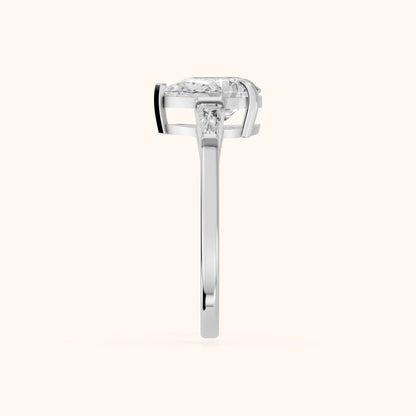 Winnie Three-Stone Pear Diamond Engagement Ring in Platinum - SideView.webp