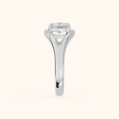 Seraphina Criss Cross Cushion Diamond Engagement Ring in White Gold - SideView