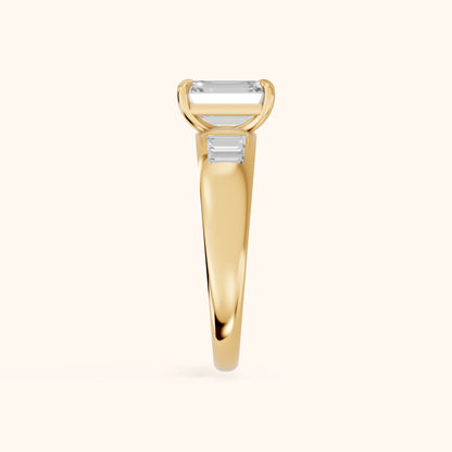 Elsie Channel Set Emerald Diamond Engagement Ring in Yellow Gold - SideView.webp