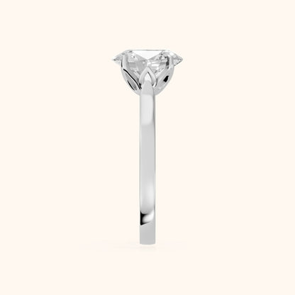 Isabella Bloom Solitaire Oval Diamond Engagement Ring in White Gold - SideView