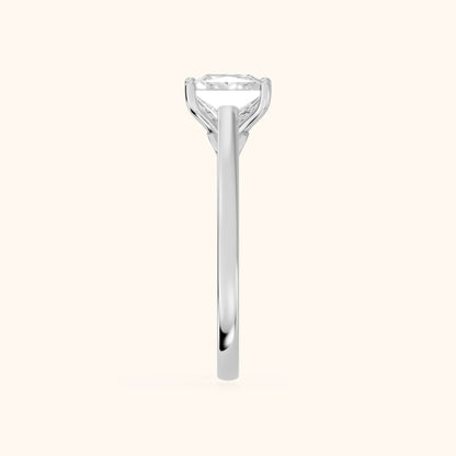 Iris Vintage Princess Diamond Engagement Ring in Silver - SideView