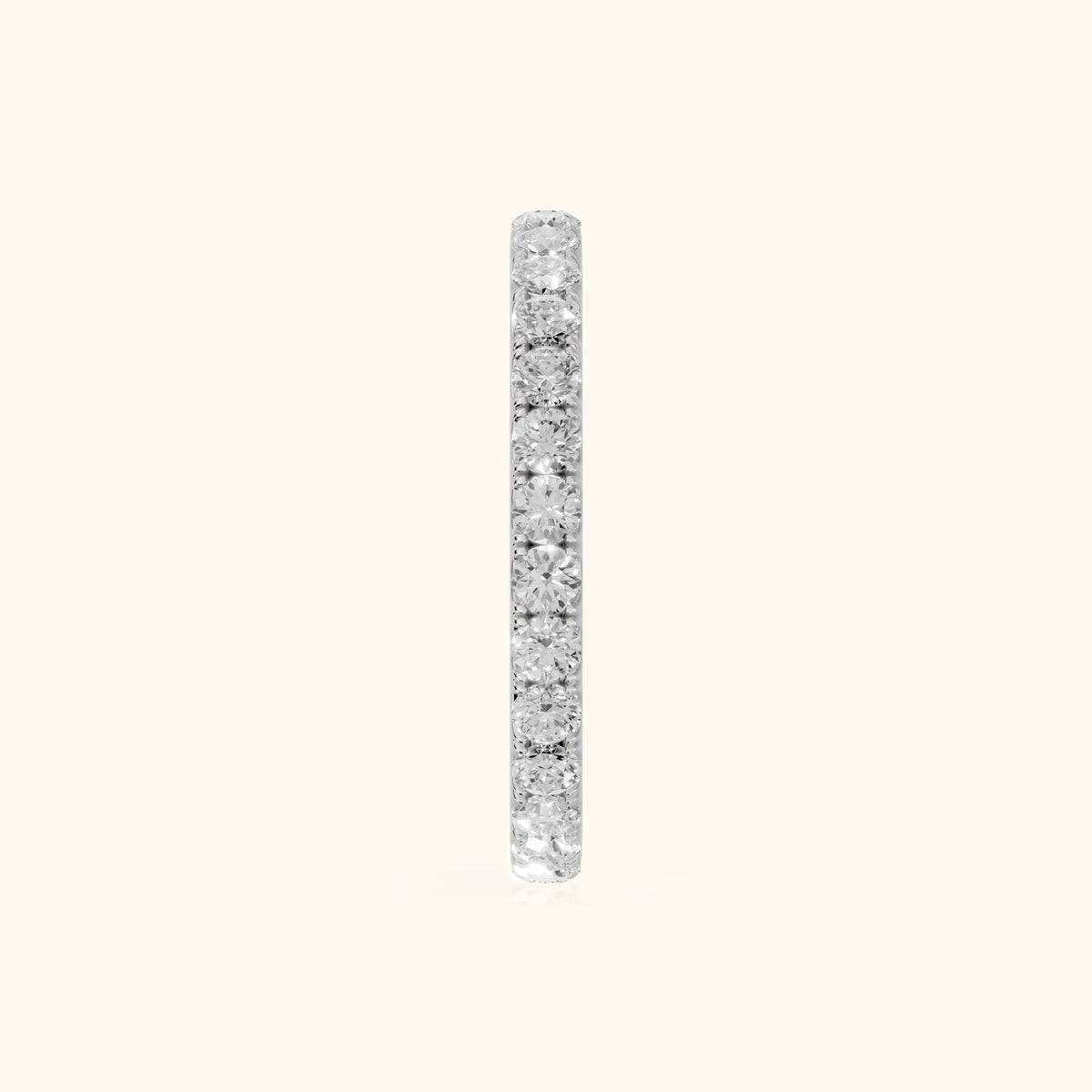 Ruhi French Pavé Round Diamond Eternity Band in Platinum - SideView