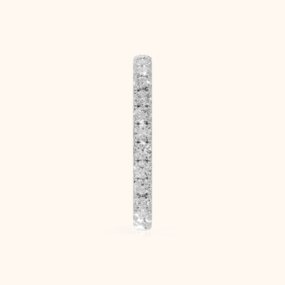 Ruhi French Pavé Round Diamond Eternity Band in Platinum - SideView