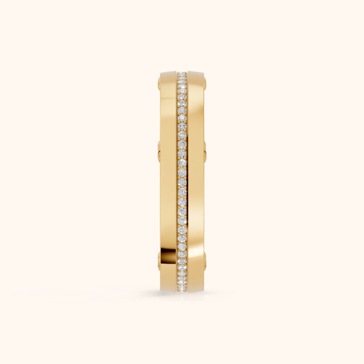 Elora Micropavé Round Diamond Eternity Band in Yellow Gold - SideView