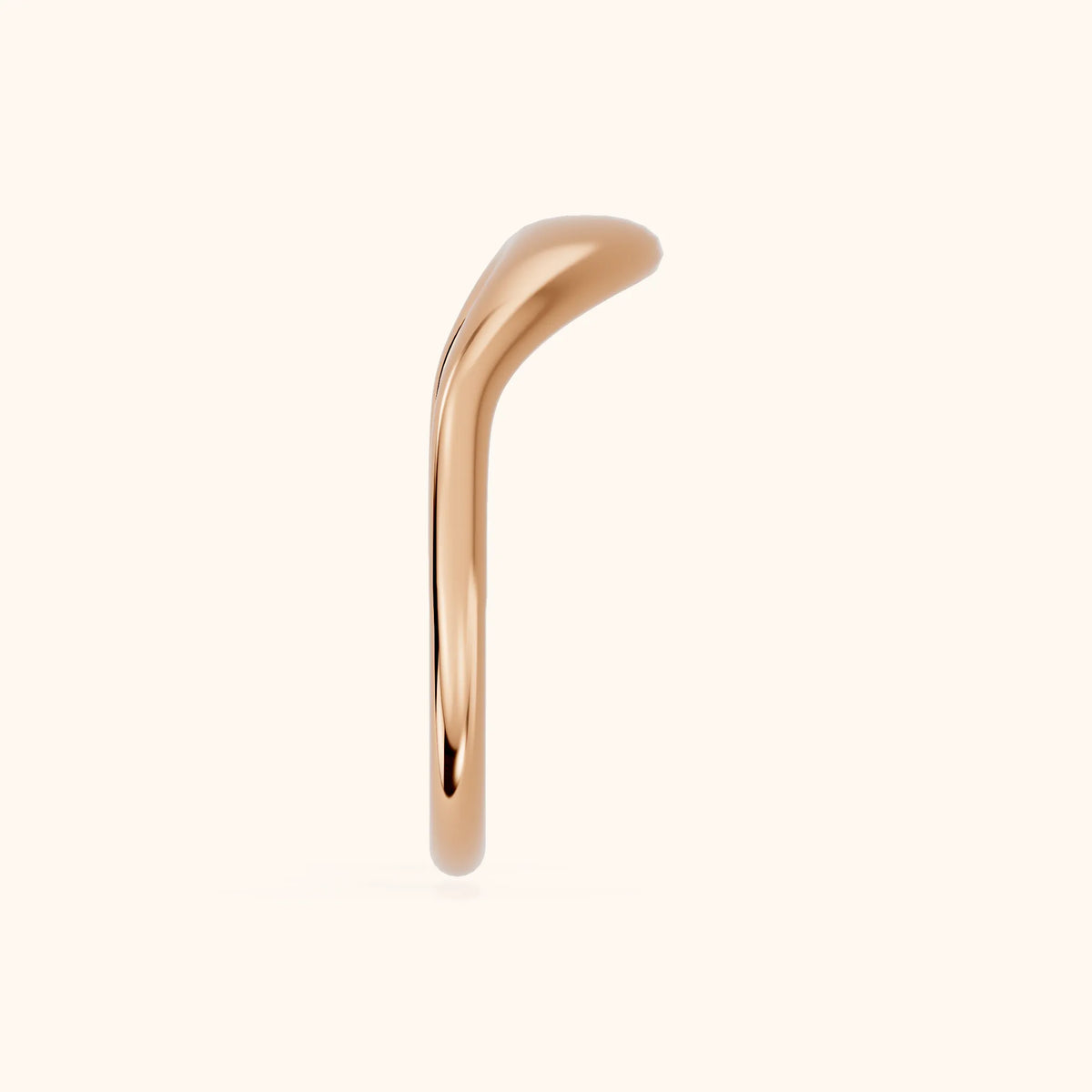 Kavya Curved Contour Wedding Band in Rose Gold - SideView