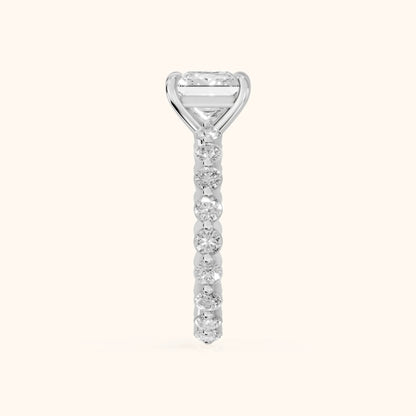Piper Sidestone Princess Diamond Engagement Ring in Platinum - SideView.webp