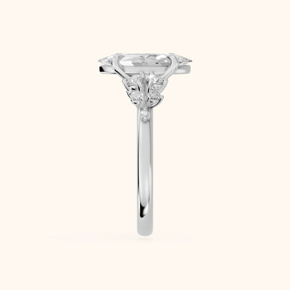 Evelina Bloom Marquise Diamond Engagement Ring in White Gold - SideView