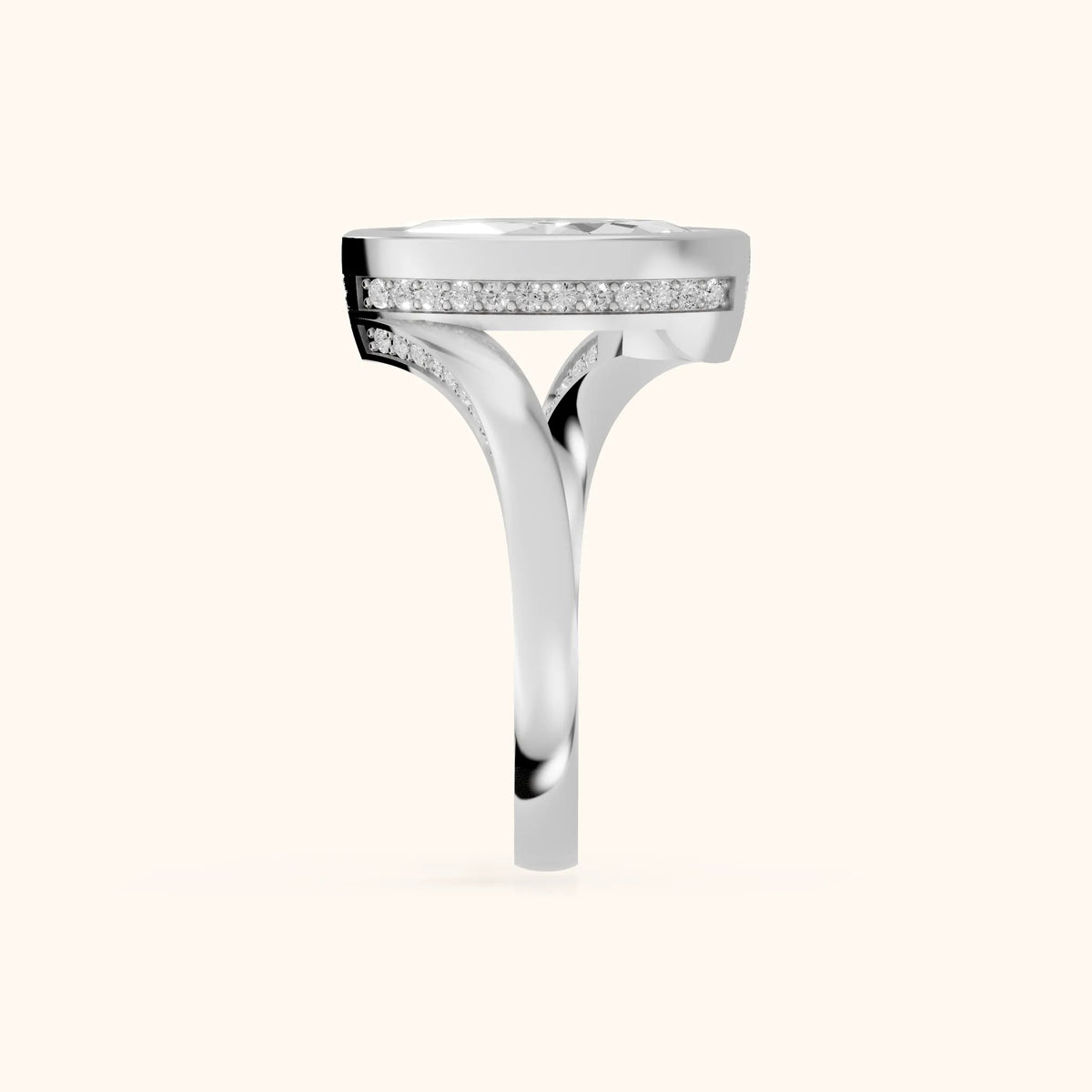 Marigold Bezel Bypass Marquise Diamond Engagement Ring in Platinum - SideView.webp