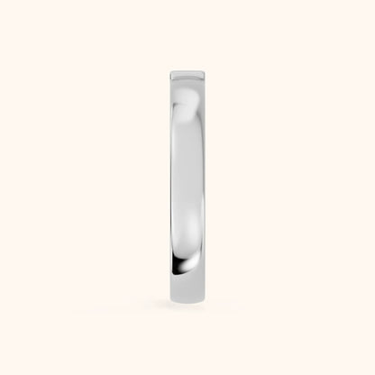 Kalina Channel Set Baguette Diamond Wedding Band in White Gold - SideView