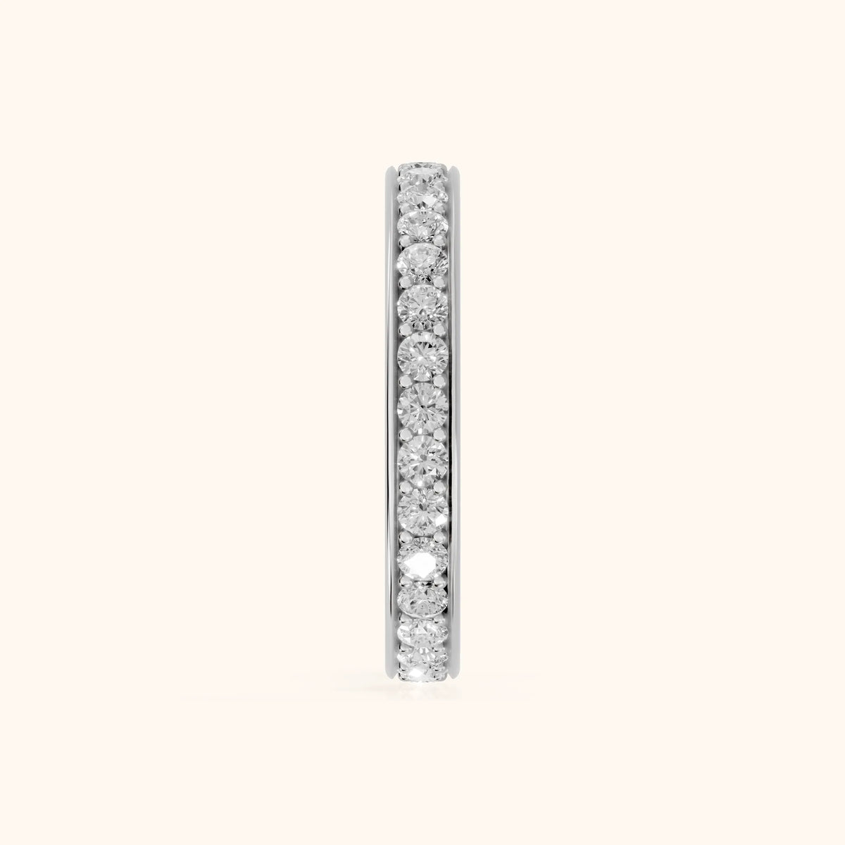 Belen Channel Set Round Diamond Eternity Band in Silver - SideView