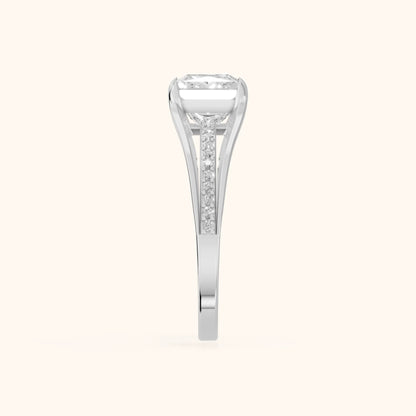 Lucinda Split Shank Princess Diamond Engagement Ring in Platinum - SideView.webp