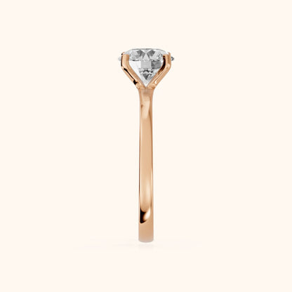 Matilda Cathedral Solitaire Round Diamond Engagement Ring in Rose Gold - SideView.webp