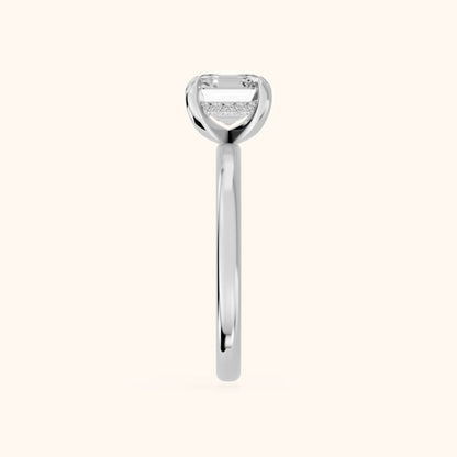 Charlotte Charm Solitaire Asscher Diamond Engagement Ring in Platinum - SideView