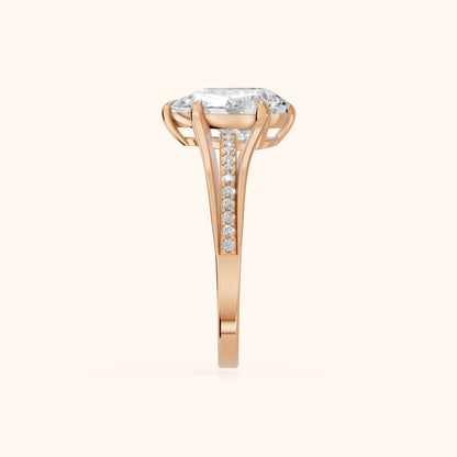 Lucinda Split Shank Pear Diamond Engagement Ring in Rose Gold - SideView.webp