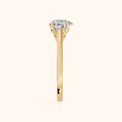 Iris Vintage Heart Diamond Engagement Ring in Yellow Gold - SideView