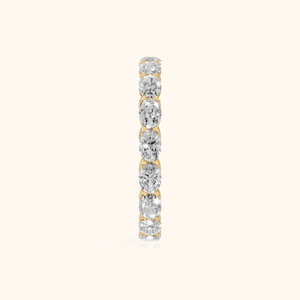 Silvia East-West Oval Diamond Eternity Band in Yellow Gold - SideView