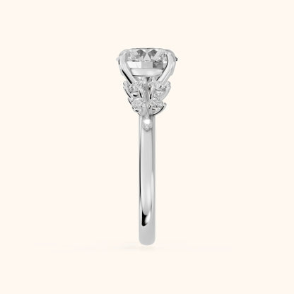 Mirabelle Cluster Round Diamond Engagement Ring in White Gold - SideView.webp
