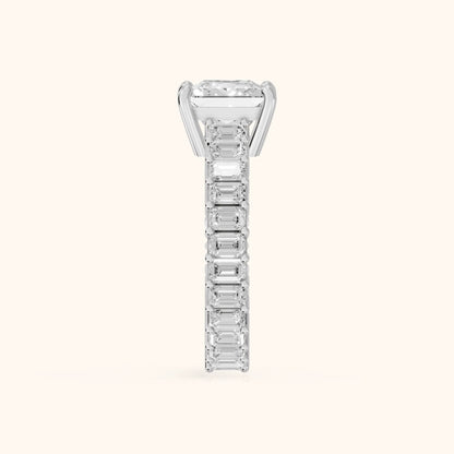 Mallory Shared Prong Princess Diamond Engagement Ring in Silver - SideView.webp