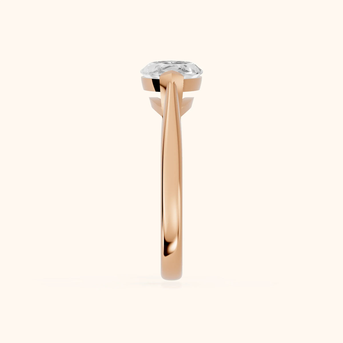 Magnolia East-West Marquise Diamond Engagement Ring in Rose Gold - SideView.webp