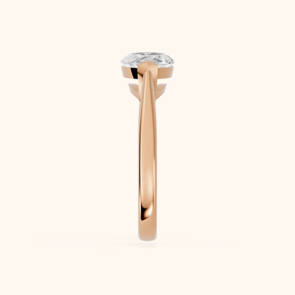 Magnolia East-West Marquise Diamond Engagement Ring in Rose Gold - SideView.webp