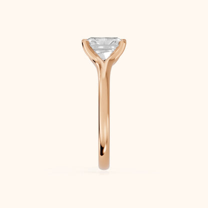 Nell Split Shank Solitaire Radiant Diamond Engagement Ring in Rose Gold - SideView.webp