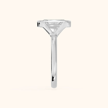 Winslow Partial Bezel Solitaire Radiant Diamond Engagement Ring in White Gold - SideView.webp
