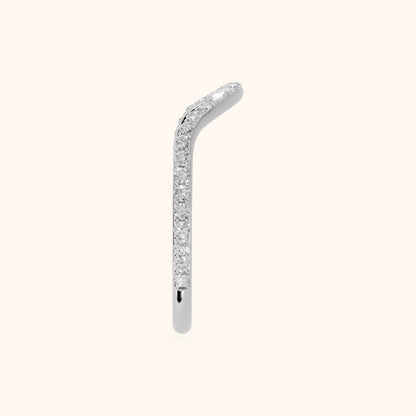 Juliette Contour Round Diamond Stackable Ring in White Gold - SideView