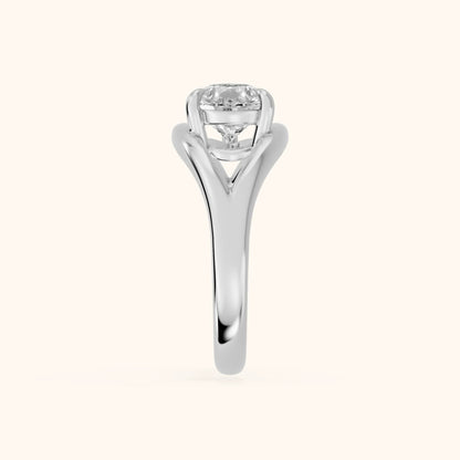 Seraphina Criss Cross Pear Diamond Engagement Ring in Platinum - SideView