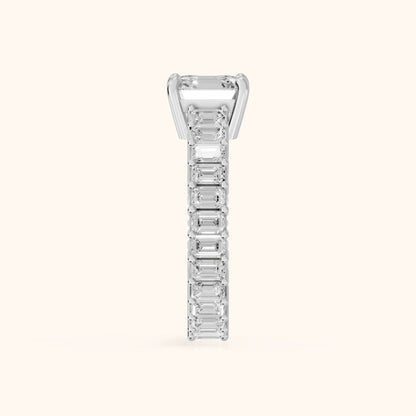 Mallory Shared Prong Asscher Diamond Engagement Ring in Silver - SideView.webp