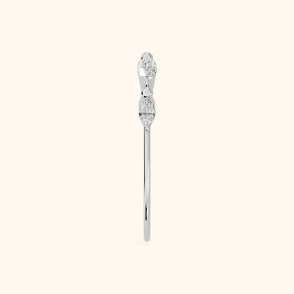Simona Petite Marquise Diamond Wedding Band in Silver - SideView