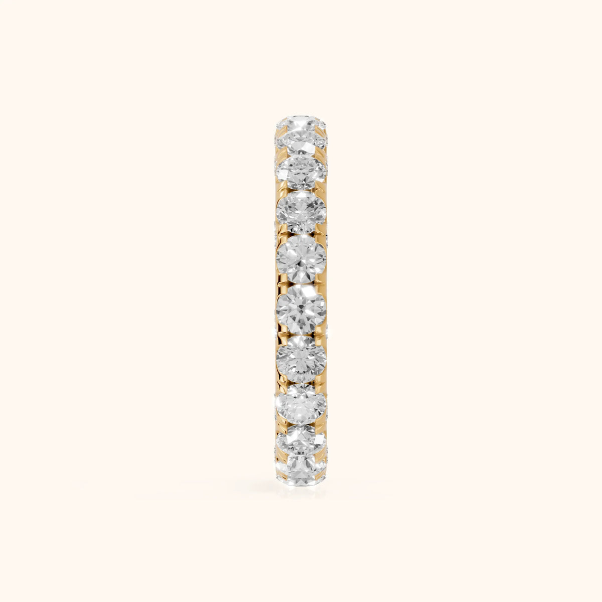 Raina French Pavé Round Diamond Eternity Band in Yellow Gold - SideView