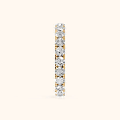 Raina French Pavé Round Diamond Eternity Band in Yellow Gold - SideView