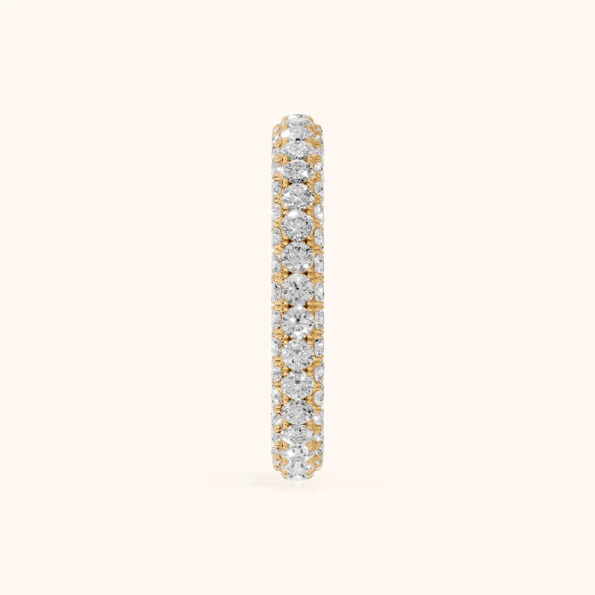Candela Micropavé Round Diamond Eternity Band in Yellow Gold - SideView