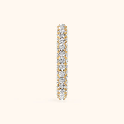 Candela Micropavé Round Diamond Eternity Band in Yellow Gold - SideView