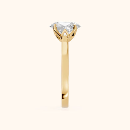 Isabella Bloom Solitaire Oval Diamond Engagement Ring in Yellow Gold - SideView