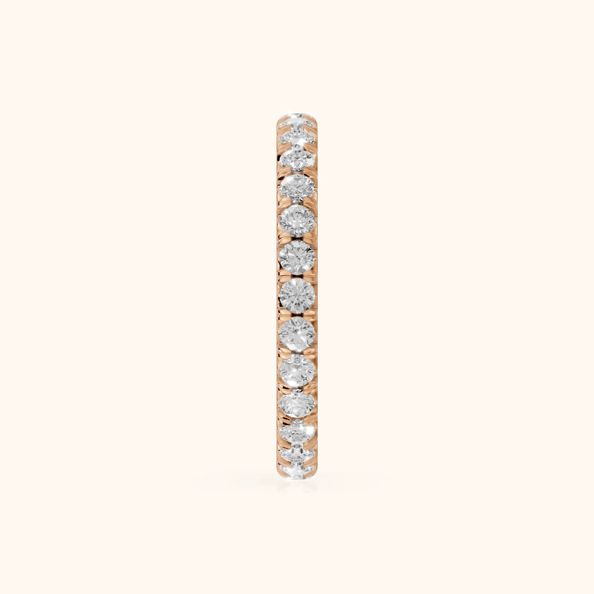 Lani French Pavé Round Diamond Eternity Band in Rose Gold - SideView