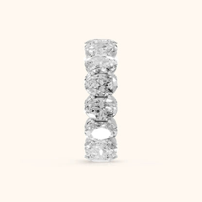 Flavia Shared Prong Oval Diamond Eternity Band in Platinum - SideView