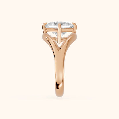 Madeleine Split Shank Princess Diamond Engagement Ring in Rose Gold - SideView.webp