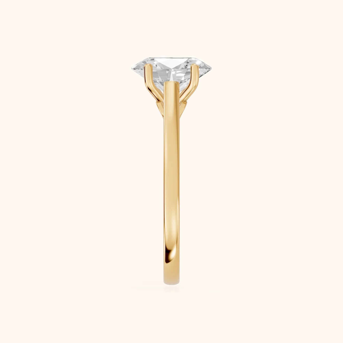 Iris Vintage Oval Diamond Engagement Ring in Yellow Gold - SideView