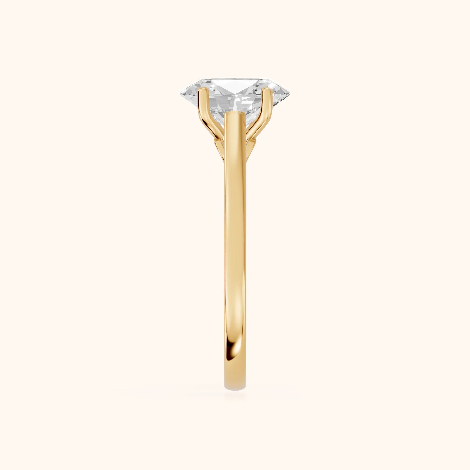 Iris Vintage Oval Diamond Engagement Ring in Yellow Gold - SideView