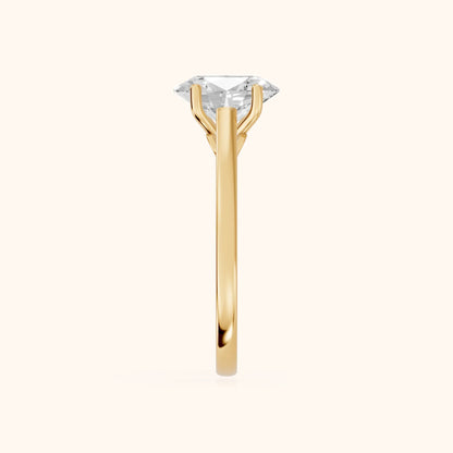 Iris Vintage Oval Diamond Engagement Ring in Yellow Gold - SideView