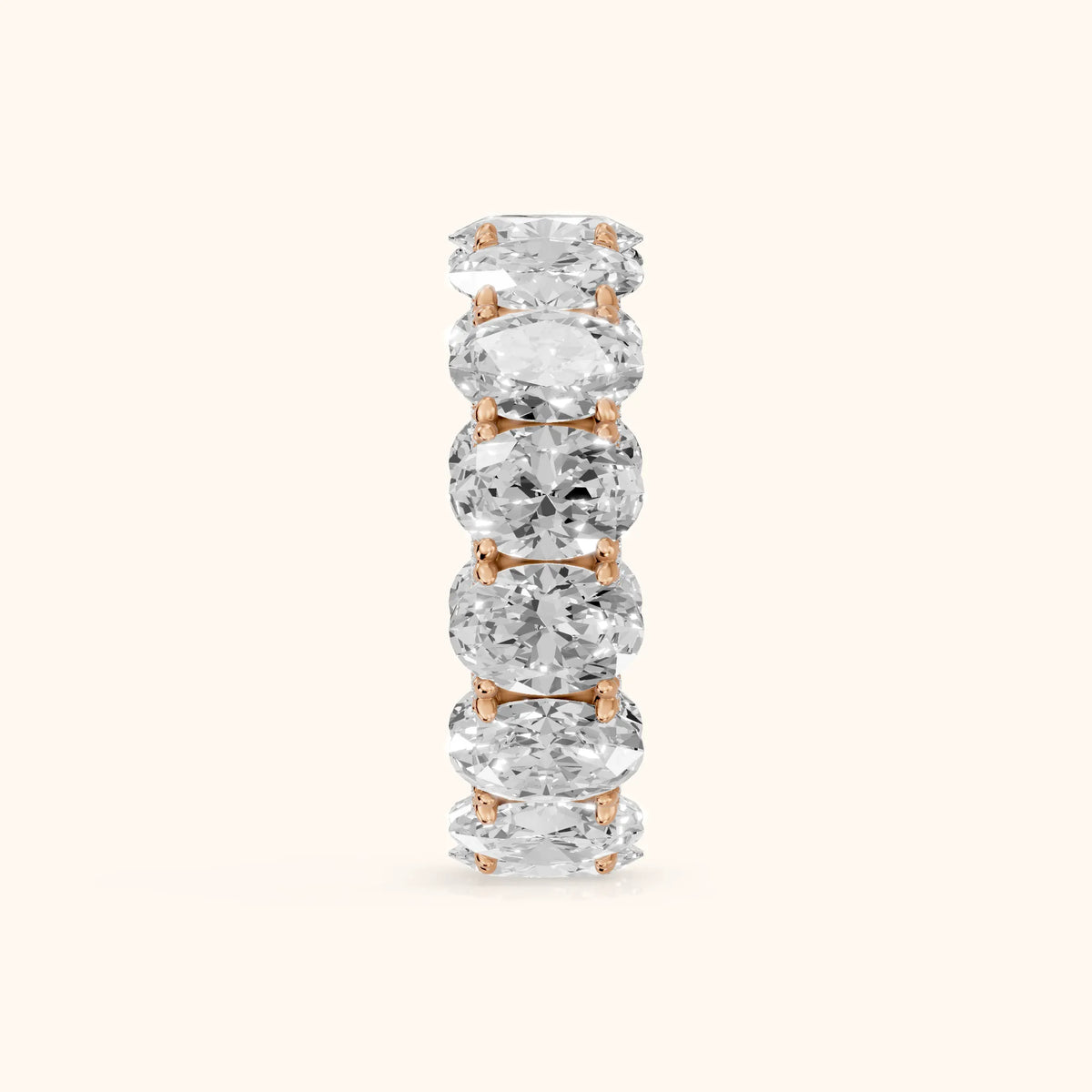 Rina East-West Oval Diamond Eternity Band in Rose Gold - SideView