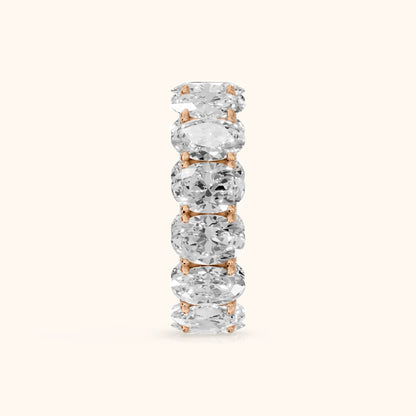Rina East-West Oval Diamond Eternity Band in Rose Gold - SideView