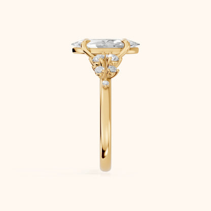 Mirabelle Cluster Marquise Diamond Engagement Ring in Yellow Gold - SideView.webp