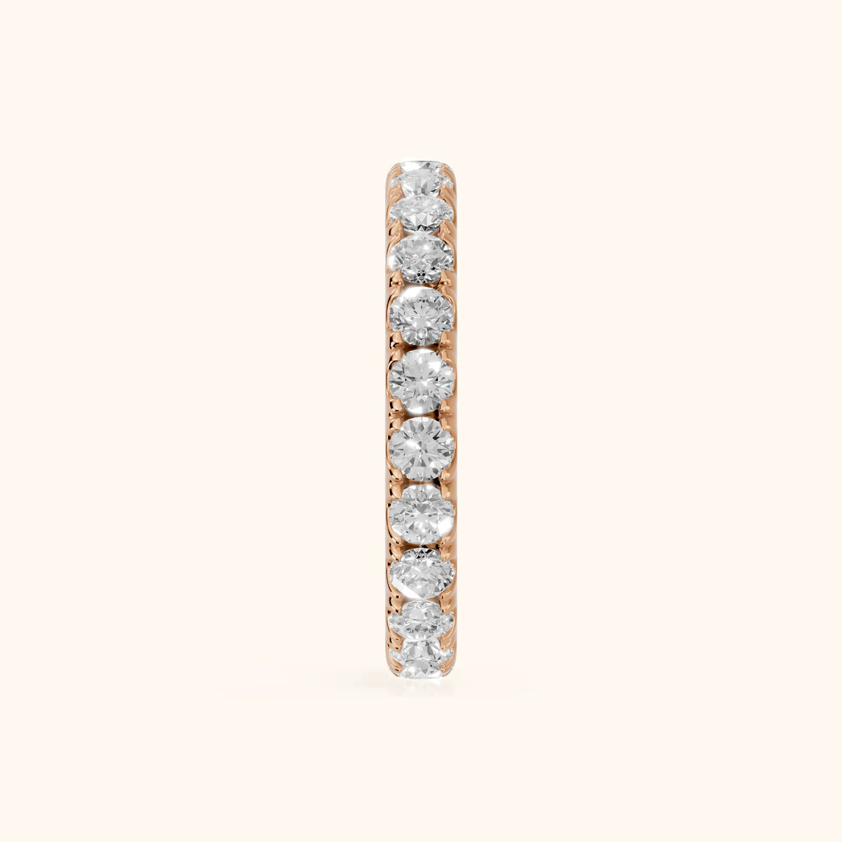 Ramona Shared Prong Round Diamond Eternity Band in Rose Gold - SideView