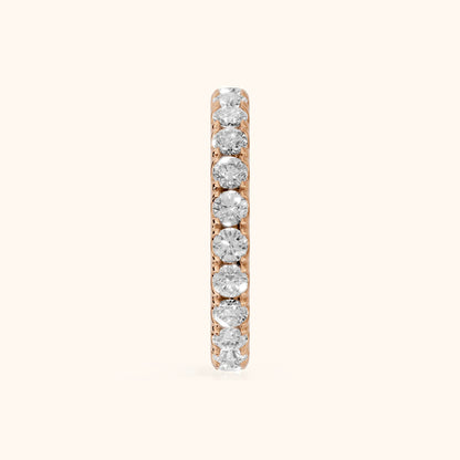 Ramona Shared Prong Round Diamond Eternity Band in Rose Gold - SideView