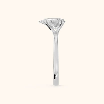 Matilda Cathedral Solitaire Pear Diamond Engagement Ring in Platinum - SideView.webp