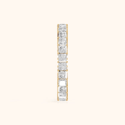 Manon Shared Prong Princess Diamond Eternity Band in Yellow Gold - SideView