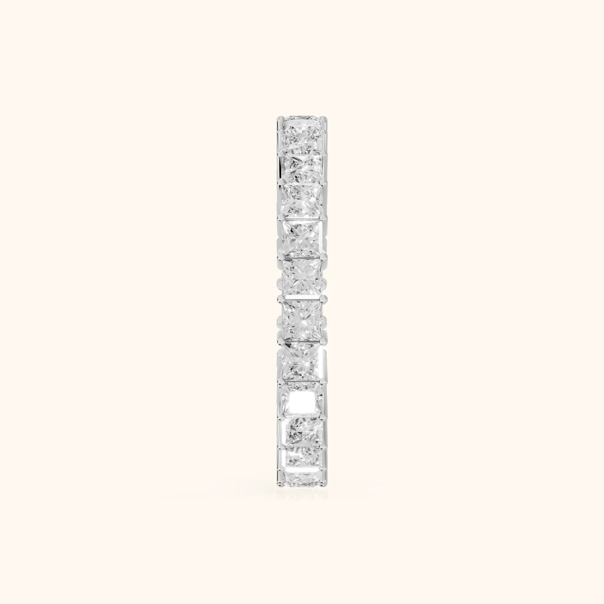 Manon Shared Prong Princess Diamond Eternity Band in Silver - SideView