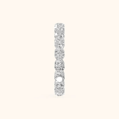 Roshni Shared Prong Round Diamond Eternity Band in Platinum - SideView